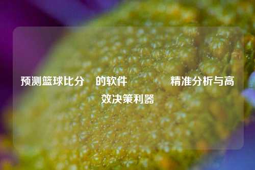预测篮球比分⚽的软件🏐精准分析与高效决策利器