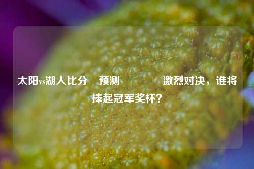 太阳vs湖人比分⚽预测🏅激烈对决，谁将捧起冠军奖杯？