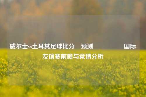 威尔士vs土耳其足球比分⚽预测🎖️国际友谊赛前瞻与竞猜分析