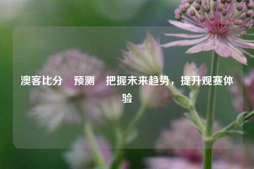 澳客比分⚽预测⚾把握未来趋势，提升观赛体验