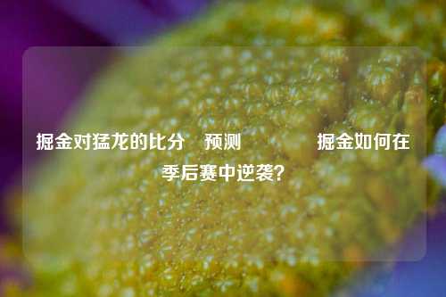 掘金对猛龙的比分⚽预测🏅掘金如何在季后赛中逆袭？