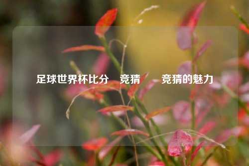足球世界杯比分⚽竞猜✌️竞猜的魅力