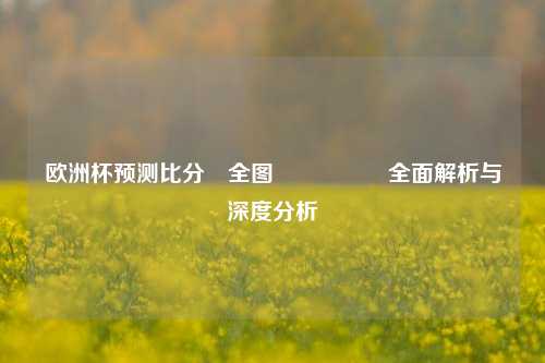欧洲杯预测比分⚽全图🎖️全面解析与深度分析