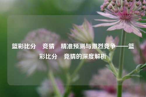 篮彩比分⚽竞猜⚽精准预测与激烈竞争——篮彩比分⚽竞猜的深度解析