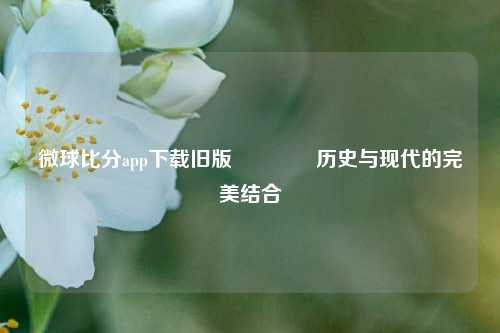 微球比分app下载旧版🏀历史与现代的完美结合