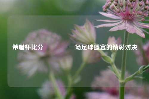 希腊杯比分🥎一场足球盛宴的精彩对决