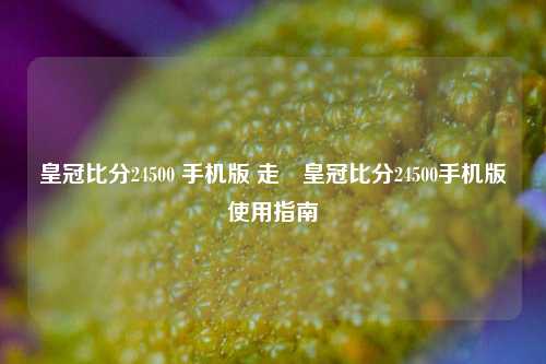 皇冠比分24500 手机版 走⚽皇冠比分24500手机版使用指南