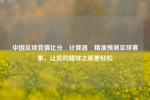 中国足球竞猜比分⚽计算器⚽精准预测足球赛事，让您的赌球之旅更轻松