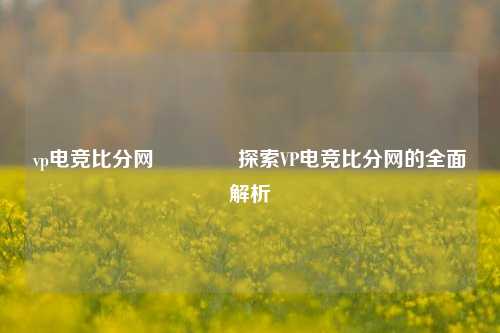 vp电竞比分网🥉探索VP电竞比分网的全面解析
