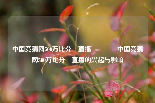 中国竞猜网500万比分⚽直播🥉中国竞猜网500万比分⚽直播的兴起与影响