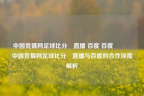 中国竞猜网足球比分⚽直播 百度 百度🏐中国竞猜网足球比分⚽直播与百度的合作深度解析