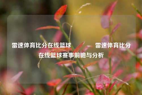 雷速体育比分在线篮球🌈雷速体育比分在线篮球赛事前瞻与分析
