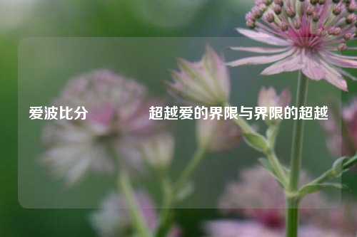 爱波比分🏆超越爱的界限与界限的超越