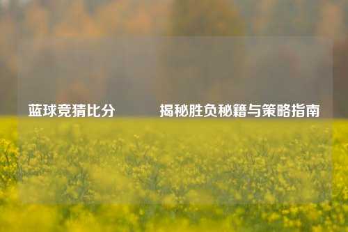蓝球竞猜比分⚽✌️揭秘胜负秘籍与策略指南