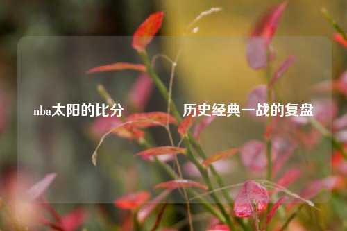 nba太阳的比分🥇历史经典一战的复盘
