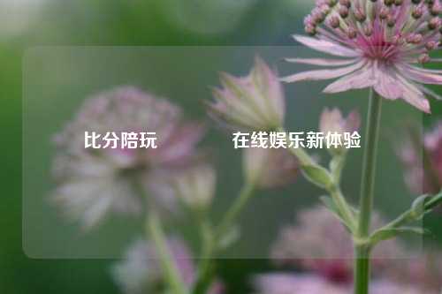 比分陪玩👈在线娱乐新体验