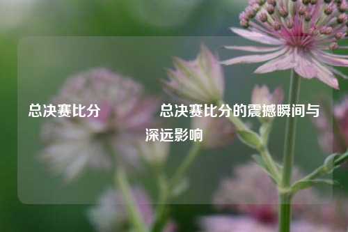 总决赛比分🥈总决赛比分的震撼瞬间与深远影响