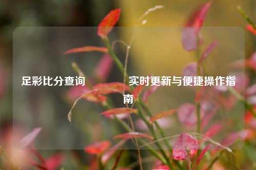 足彩比分查询🏅实时更新与便捷操作指南