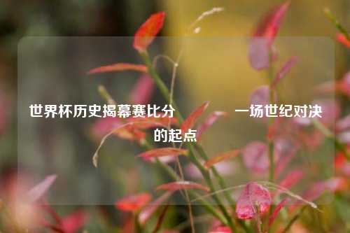 世界杯历史揭幕赛比分🏐一场世纪对决的起点