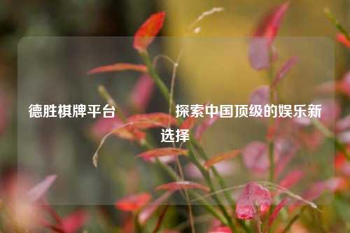 德胜棋牌平台👈探索中国顶级的娱乐新选择