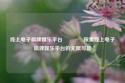 线上电子棋牌娱乐平台🥉探索线上电子棋牌娱乐平台的无限可能