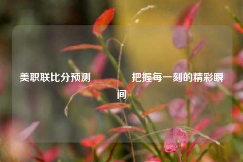 美职联比分预测🥇把握每一刻的精彩瞬间