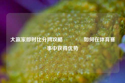 大赢家即时比分网攻略🏅如何在体育赛事中获得优势