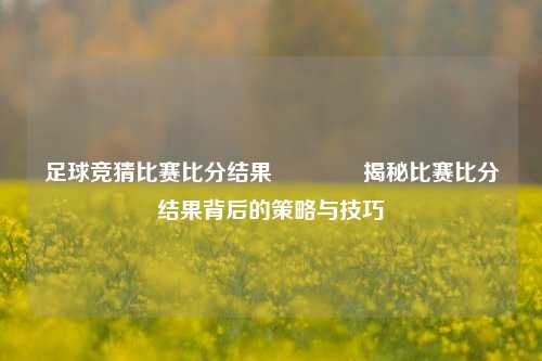 足球竞猜比赛比分结果🥎揭秘比赛比分结果背后的策略与技巧