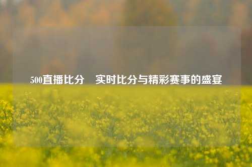 500直播比分⚽实时比分与精彩赛事的盛宴