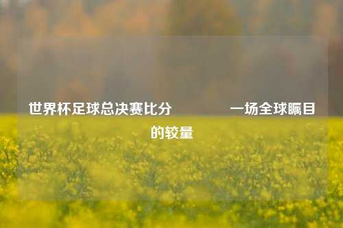 世界杯足球总决赛比分🥉一场全球瞩目的较量