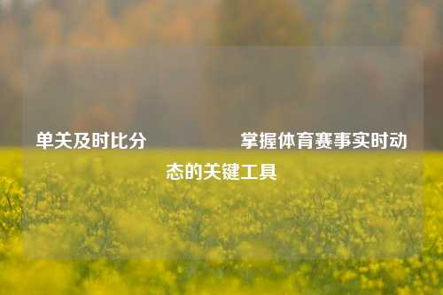 单关及时比分🎖️掌握体育赛事实时动态的关键工具