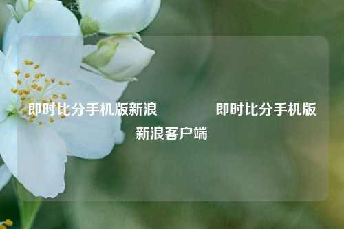 即时比分手机版新浪👍即时比分手机版新浪客户端