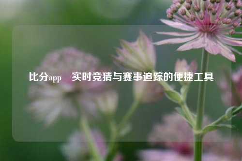 比分app⚾实时竞猜与赛事追踪的便捷工具