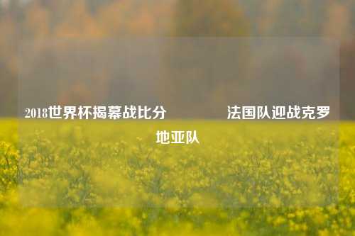 2018世界杯揭幕战比分🥎法国队迎战克罗地亚队