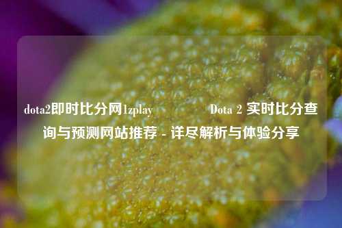 dota2即时比分网1zplay👍Dota 2 实时比分查询与预测网站推荐 - 详尽解析与体验分享