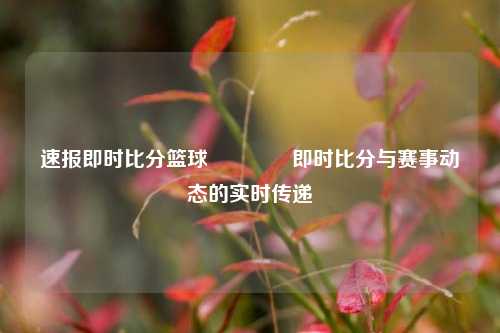 速报即时比分篮球🥎即时比分与赛事动态的实时传递
