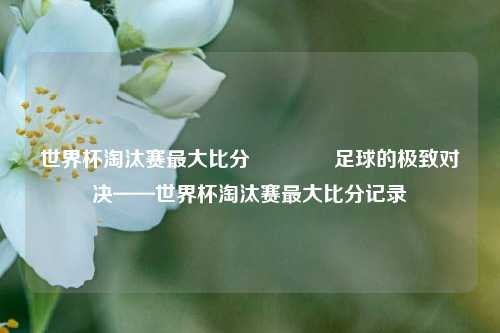 世界杯淘汰赛最大比分🏆足球的极致对决——世界杯淘汰赛最大比分记录