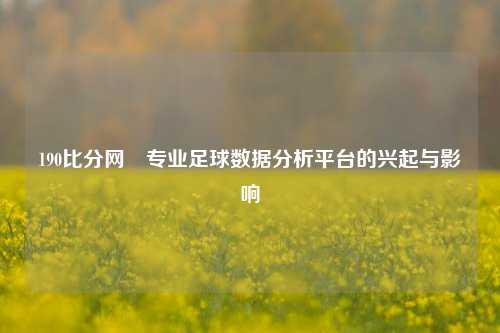 190比分网⚽专业足球数据分析平台的兴起与影响