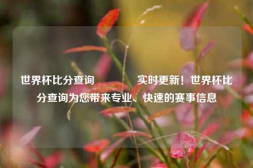 世界杯比分查询🥈实时更新！世界杯比分查询为您带来专业、快速的赛事信息