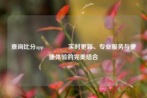查询比分app🏐实时更新、专业服务与便捷体验的完美结合