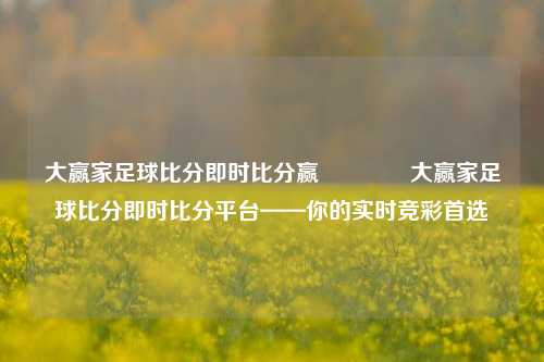 大赢家足球比分即时比分赢🥈大赢家足球比分即时比分平台——你的实时竞彩首选