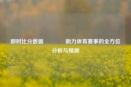 即时比分数据🏅助力体育赛事的全方位分析与预测