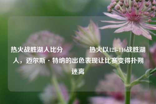 热火战胜湖人比分🥎热火以125-116战胜湖人，迈尔斯·特纳的出色表现让比赛变得扑朔迷离