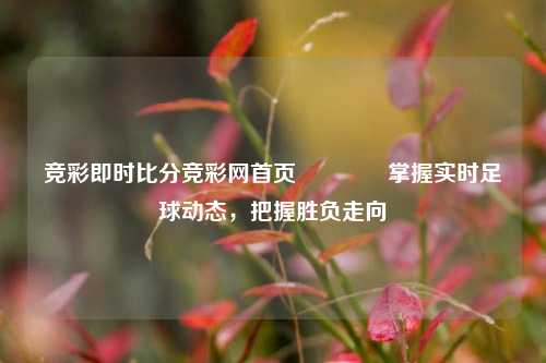 竞彩即时比分竞彩网首页🏅掌握实时足球动态，把握胜负走向