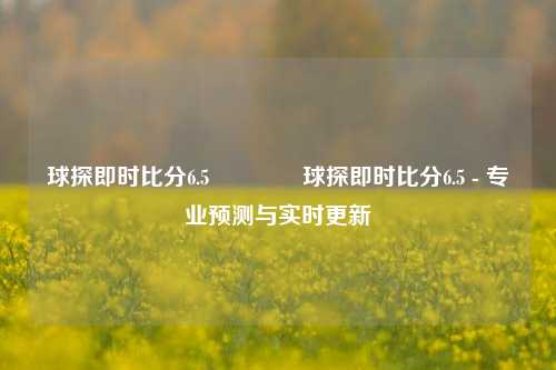 球探即时比分6.5🥈球探即时比分6.5 - 专业预测与实时更新