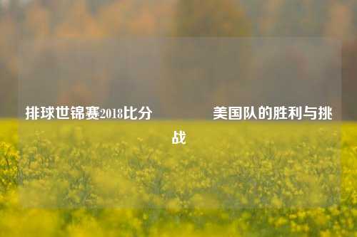 排球世锦赛2018比分🥈美国队的胜利与挑战