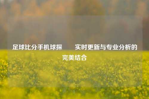 足球比分手机球探✌️实时更新与专业分析的完美结合