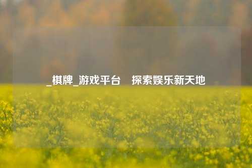 _棋牌_游戏平台⚾探索娱乐新天地