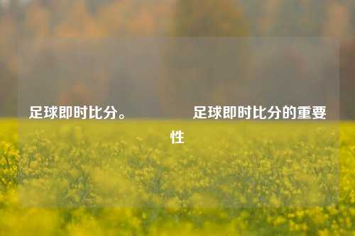 足球即时比分。🌈足球即时比分的重要性