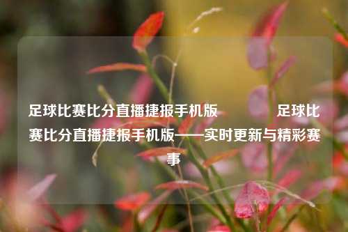 足球比赛比分直播捷报手机版🏆足球比赛比分直播捷报手机版——实时更新与精彩赛事
